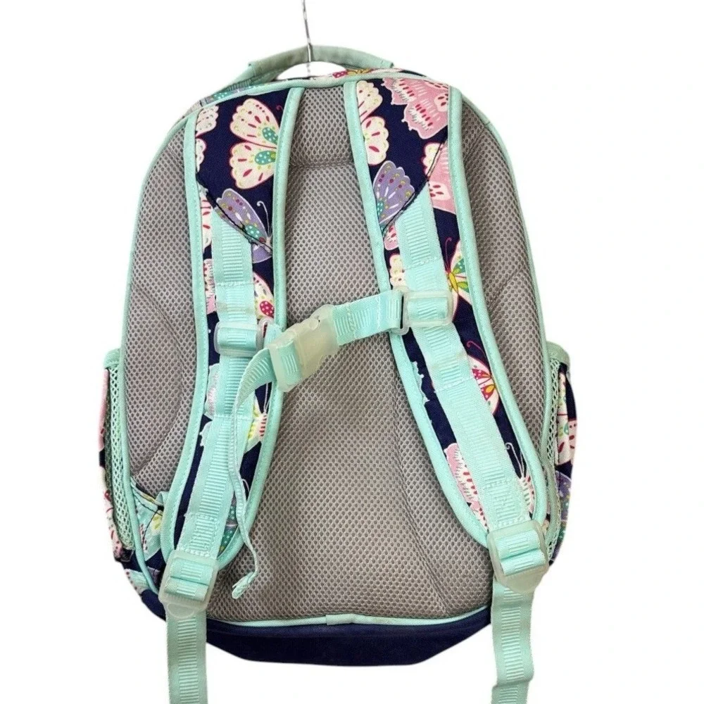 Pottery Barn Kids Mackenzie Small Backpack Navy Butterfly Aqua Trim School Bag
